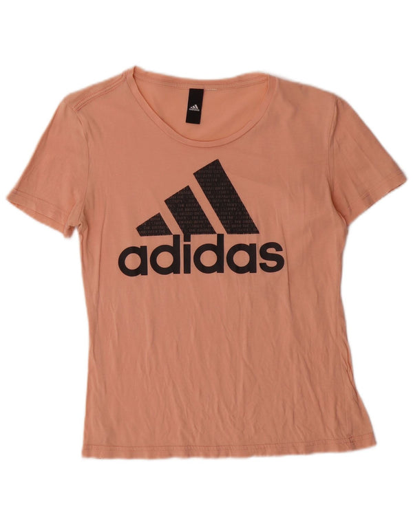 Adidas Womens Graphic T-Shirt Top UK 10 Small Pink