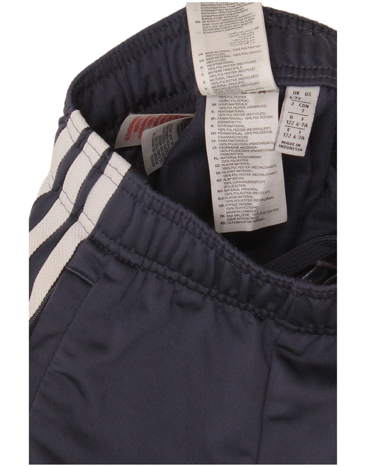 ADIDAS Boys Tracksuit Trousers Joggers 6-7 Years  Navy Blue Polyester