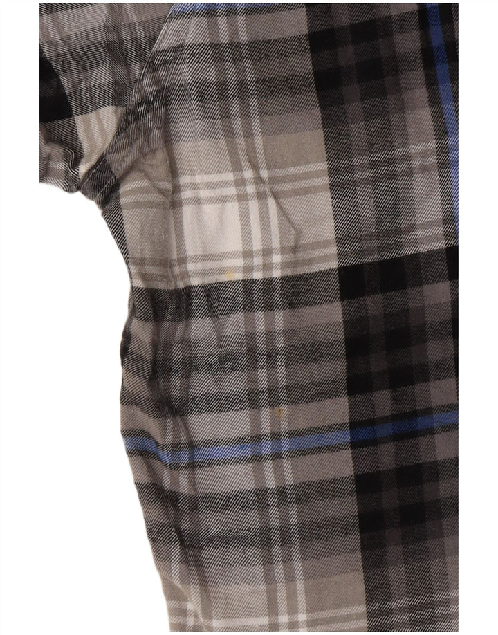 EDDIE BAUER Mens Classic Fit Flannel Shirt XL Grey Check Cotton