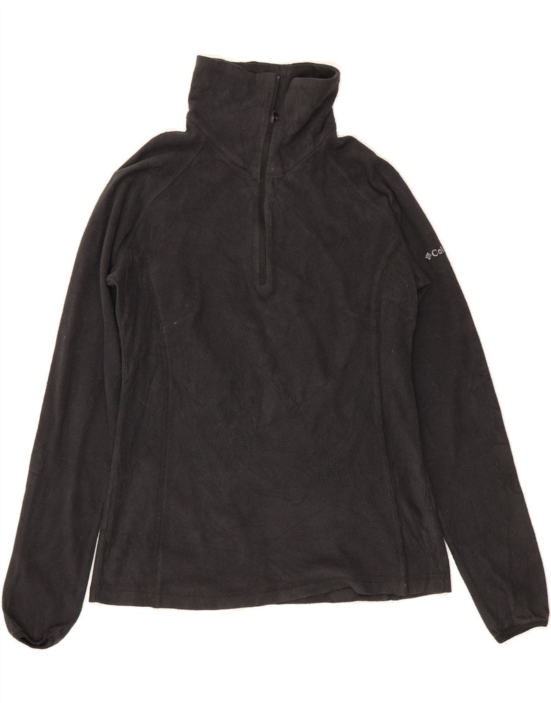 COLUMBIA Womens Zip Neck Fleece Jumper UK 6 XS Black Polyester Vintage Columbia and Second-Hand Columbia from Messina Hembry 