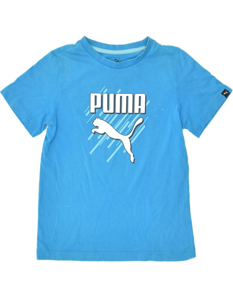 PUMA Boys Graphic T-Shirt Top 11-12 Years Blue Cotton | Vintage Puma | Thrift | Second-Hand Puma | Used Clothing | Messina Hembry 