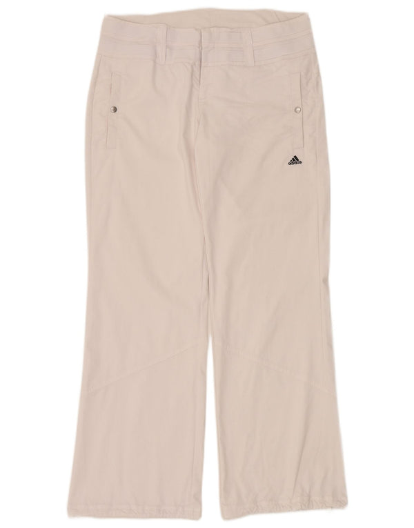 Adidas Womens Climalite Bootcut Chino Trousers UK 14 Medium W34 L30 White