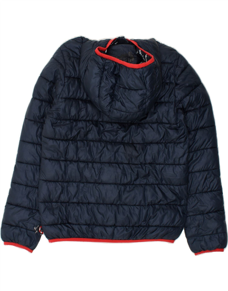 CHAMPION Boys Hooded Padded Jacket 13-14 Years XL Navy Blue Polyester | Vintage Champion | Thrift | Second-Hand Champion | Used Clothing | Messina Hembry 