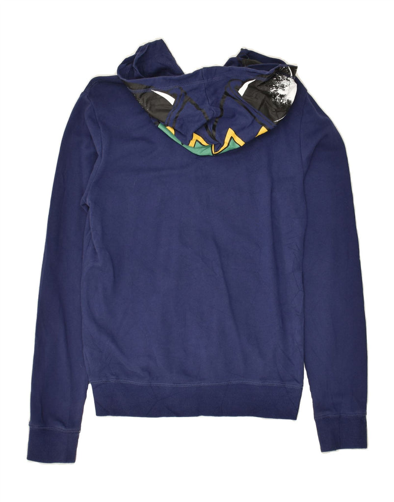 BENETTON Boys Graphic Zip Hoodie Sweater 13-14 Years 3XL Navy Blue | Vintage Benetton | Thrift | Second-Hand Benetton | Used Clothing | Messina Hembry 