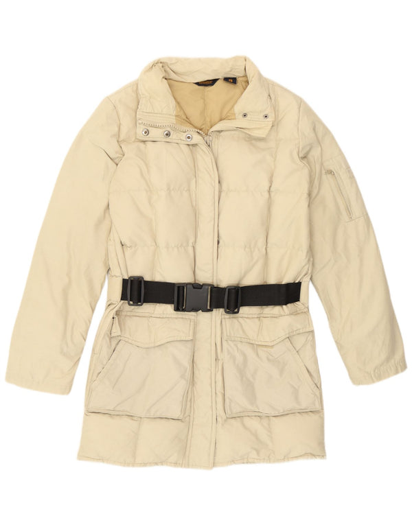 Woolrich Womens Loose Fit Padded Jacket UK 6 XS Beige Polyamide