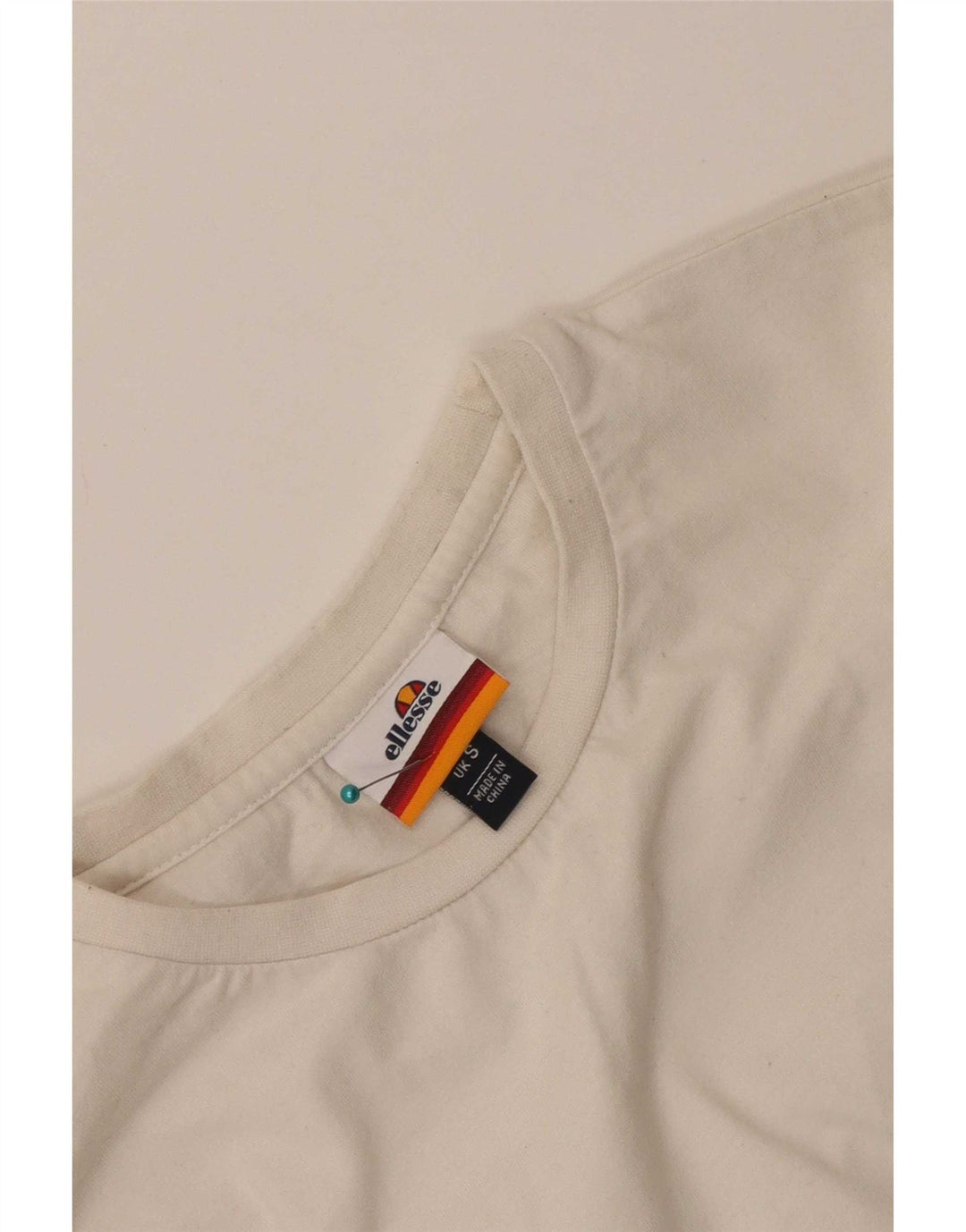 Ellesse Womens Crop Graphic T-Shirt Top UK 10 Small White