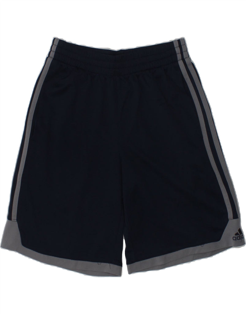 ADIDAS Boys Sport Shorts 7-8 Years Navy Blue Polyester | Vintage Adidas | Thrift | Second-Hand Adidas | Used Clothing | Messina Hembry 