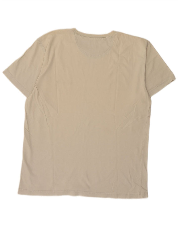 Champion Mens T-Shirt Top Large Beige Cotton