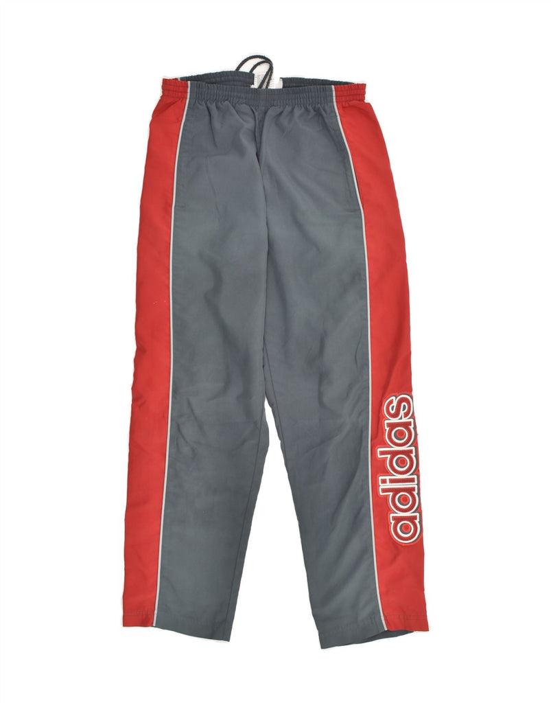 ADIDAS Boys Graphic Tracksuit Trousers 11-12 Years Grey Striped Polyester | Vintage Adidas | Thrift | Second-Hand Adidas | Used Clothing | Messina Hembry 