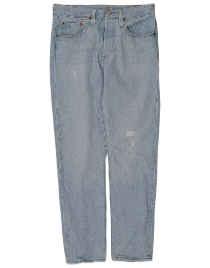 Levi's Womens 501 Distressed Straight Jeans W27 L28 Blue Cotton