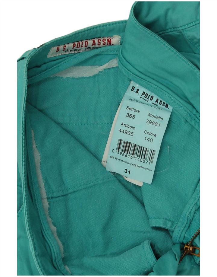 U.S. Polo Assn. Womens Hot Pants W31 Medium Turquoise Cotton