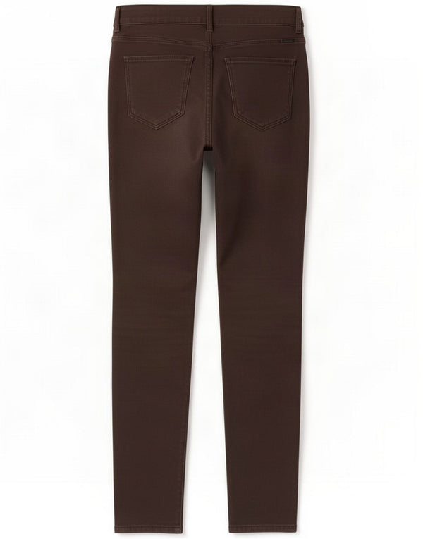 Massimo Dutti Womens Waxed Slim Casual Trousers EU 40 Medium W30 L29 Brown
