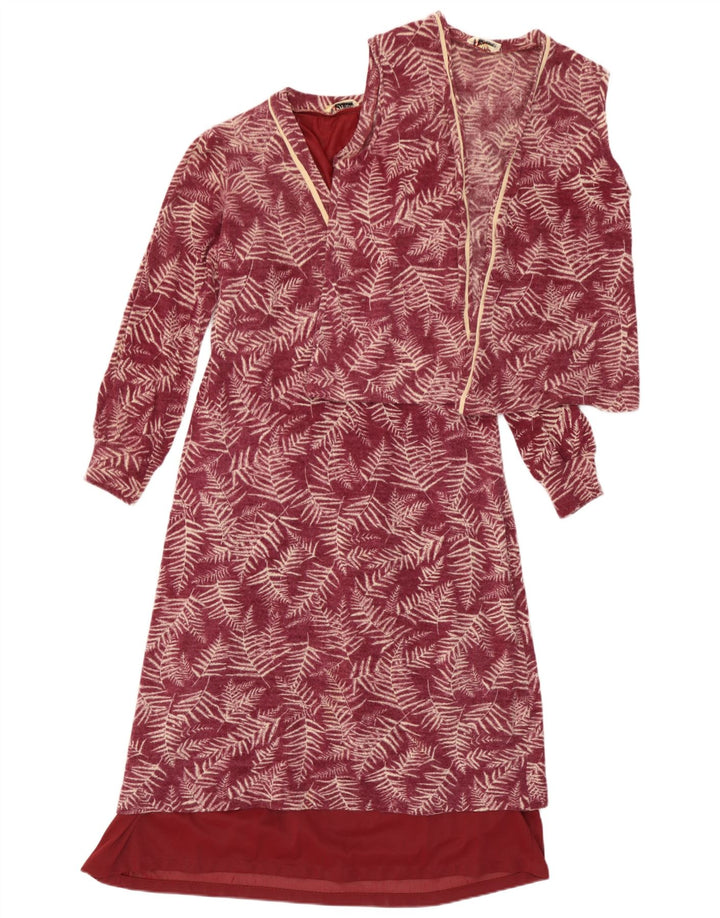 Hilton Womens 2 Piece Set UK 10 Small Burgundy Floral