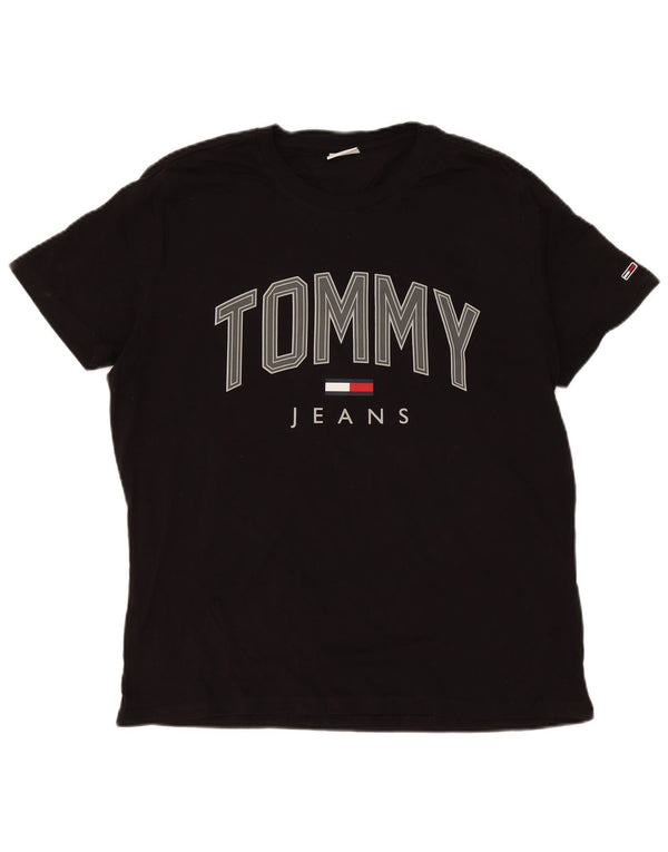 Tommy Hilfiger Mens Graphic T-Shirt Top XL Black Cotton
