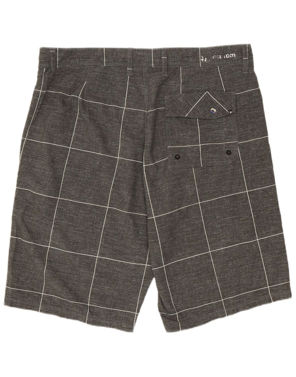 Hurley Mens Chino Shorts  W34 Large Grey Geometric