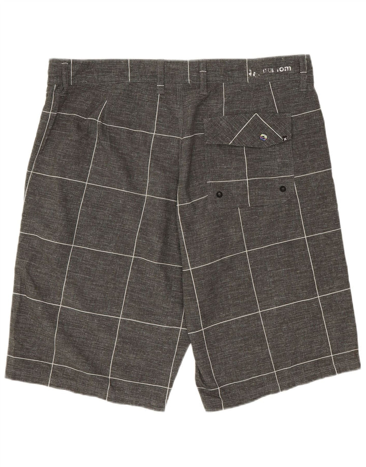 Hurley Mens Chino Shorts  W34 Large Grey Geometric