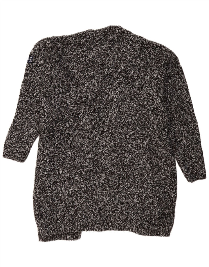 SUPERDRY Womens Oversized Longline Cardigan Sweater UK 18 XL Grey Flecked