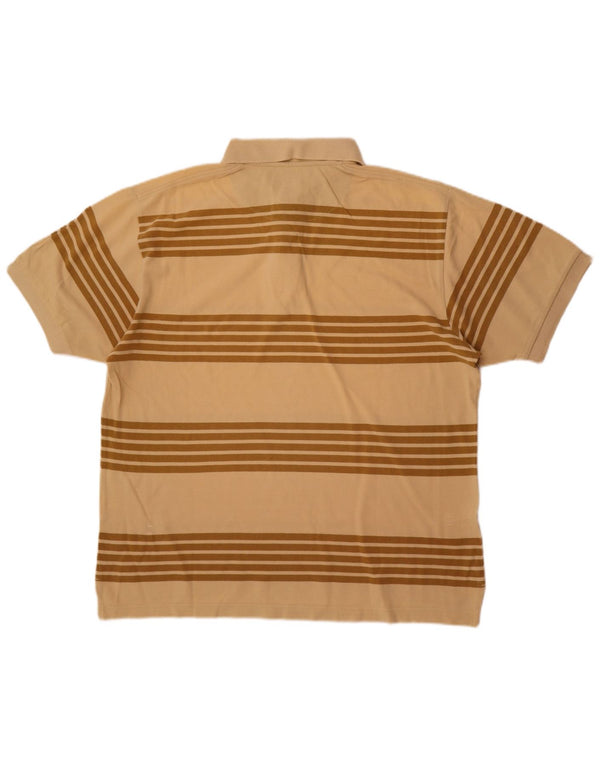 Champion Mens Polo Shirt Large Beige Striped