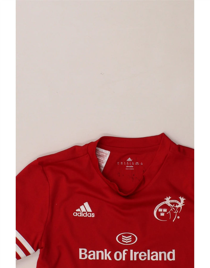 ADIDAS Boys Graphic T-Shirt Top 11-12 Years Large Red Polyester Vintage Adidas and Second-Hand Adidas from Messina Hembry 