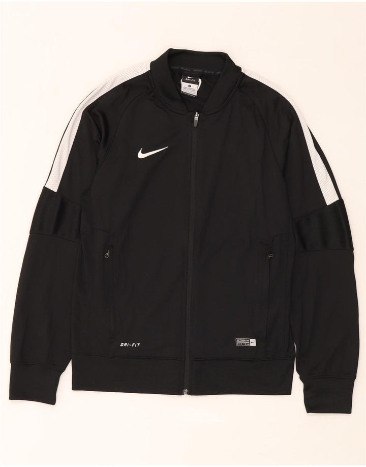 Nike Mens Dri Fit Tracksuit Top Jacket Small Black Colourblock Polyester