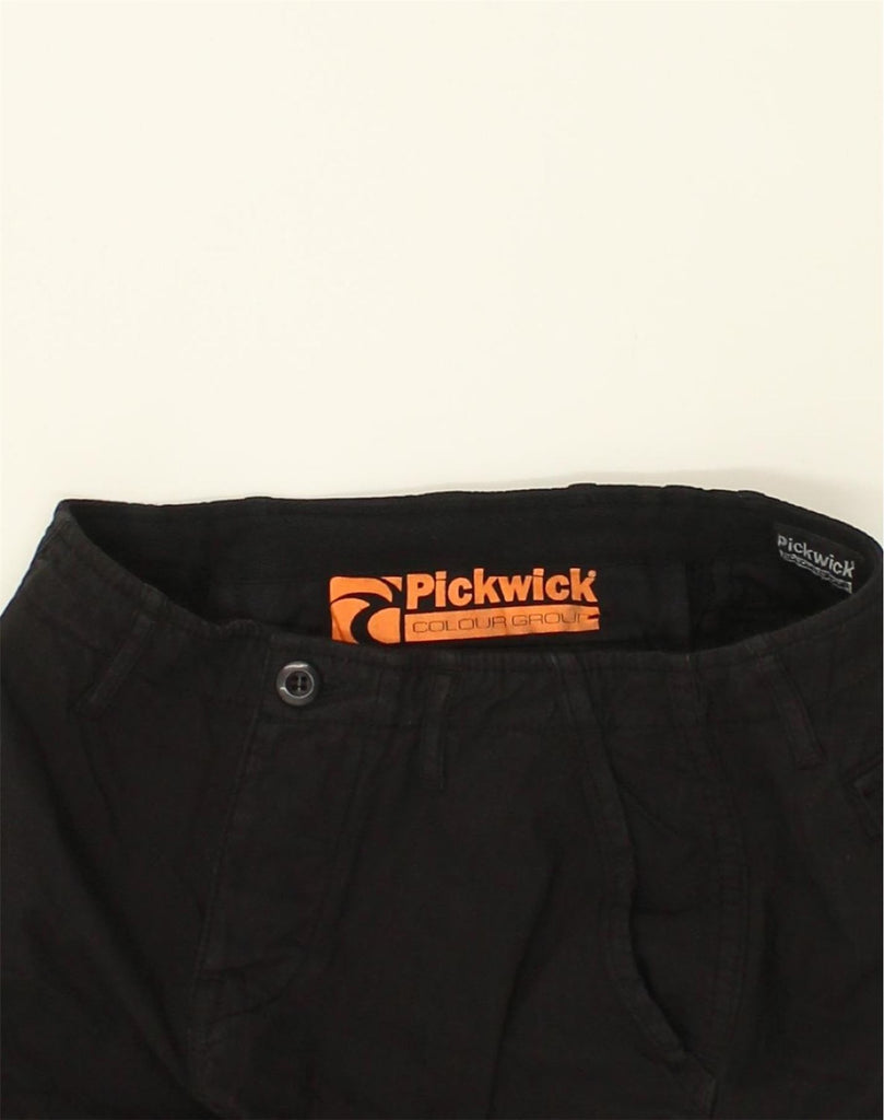 PICKWICK Mens Cargo Shorts IT 44 XS W28 Black Cotton | Vintage Pickwick | Thrift | Second-Hand Pickwick | Used Clothing | Messina Hembry 