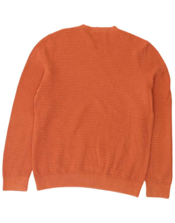 Cos Mens Crew Neck Jumper Sweater Large Orange Cotton