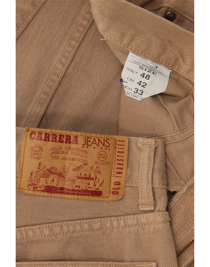 Carrera Mens Straight Jeans W33 L29 Beige Cotton