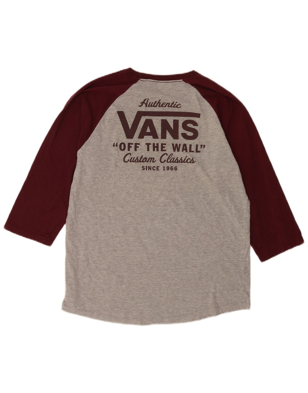 Vans Mens Graphic Top 3/4 Sleeve Large Grey Colourblock Cotton