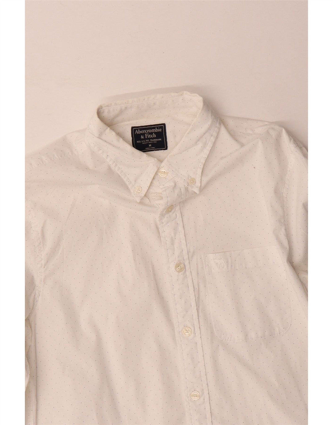 Abercrombie & Fitch Mens Shirt Medium White Spotted
