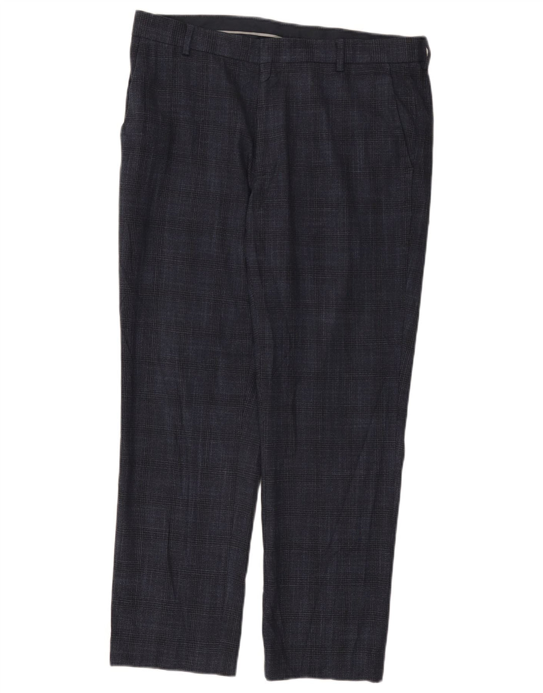 Marks & Spencer Mens Chino Trousers W34 L29 Navy Blue Houndstooth
