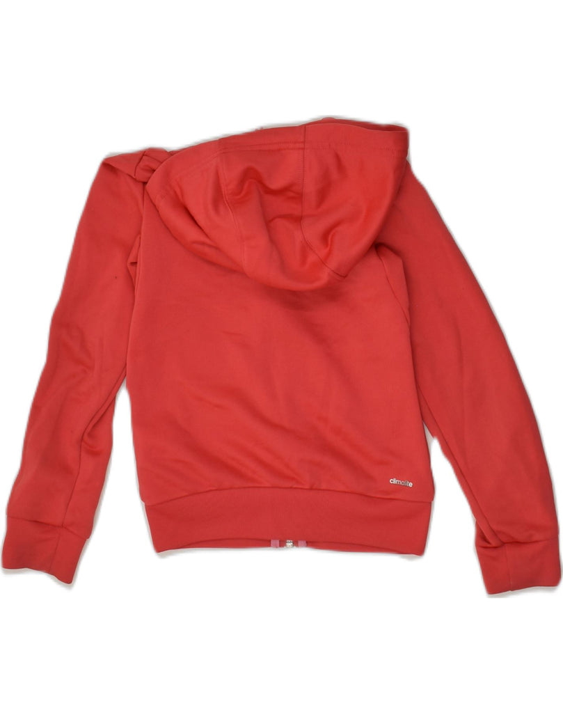 ADIDAS Girls Zip Hoodie Sweater 7-8 Years Red Polyester | Vintage Adidas | Thrift | Second-Hand Adidas | Used Clothing | Messina Hembry 