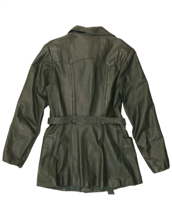 Vintage Womens Leather Jacket IT 46 Large Green
