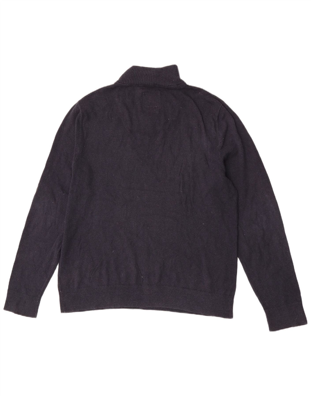 Fat Face Mens Zip Neck Jumper Sweater Large Navy Blue Cotton