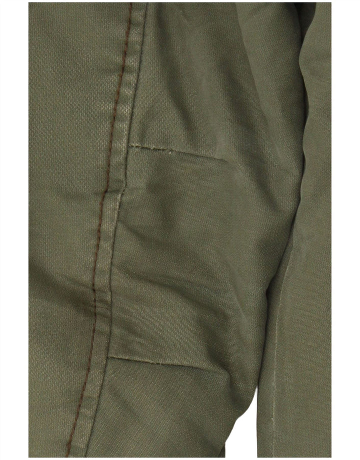 G-Star Mens Hooded Bomber Jacket UK 40 Large Khaki Cotton