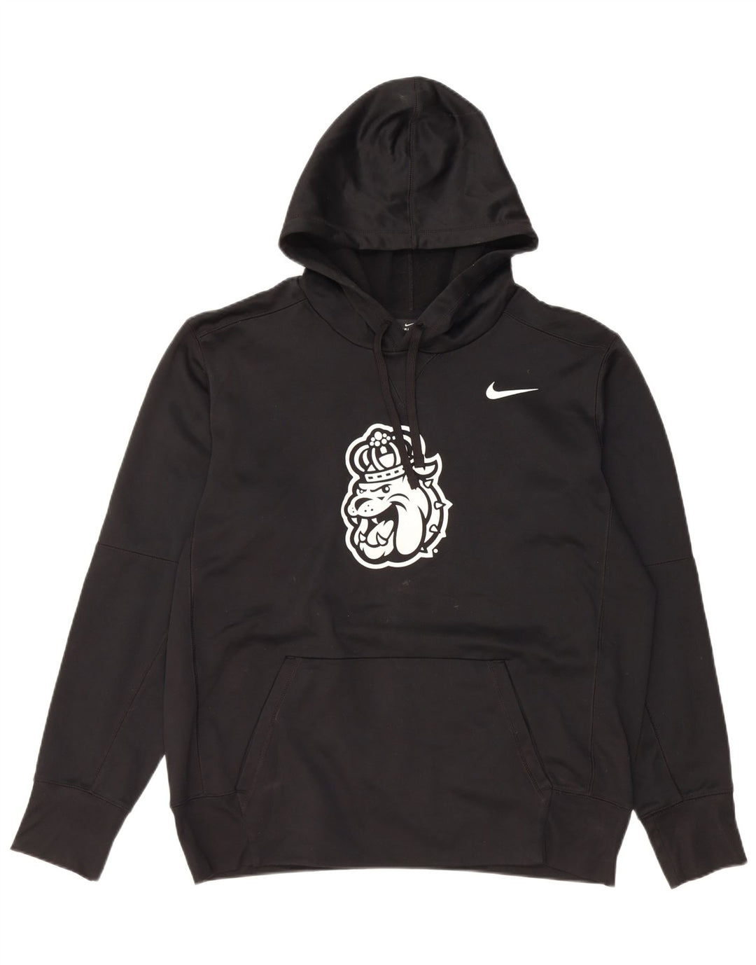 NIKE Mens Dri Fit Graphic Hoodie Jumper Large Black Polyester