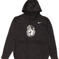 NIKE Mens Dri Fit Graphic Hoodie Jumper Large Black Polyester