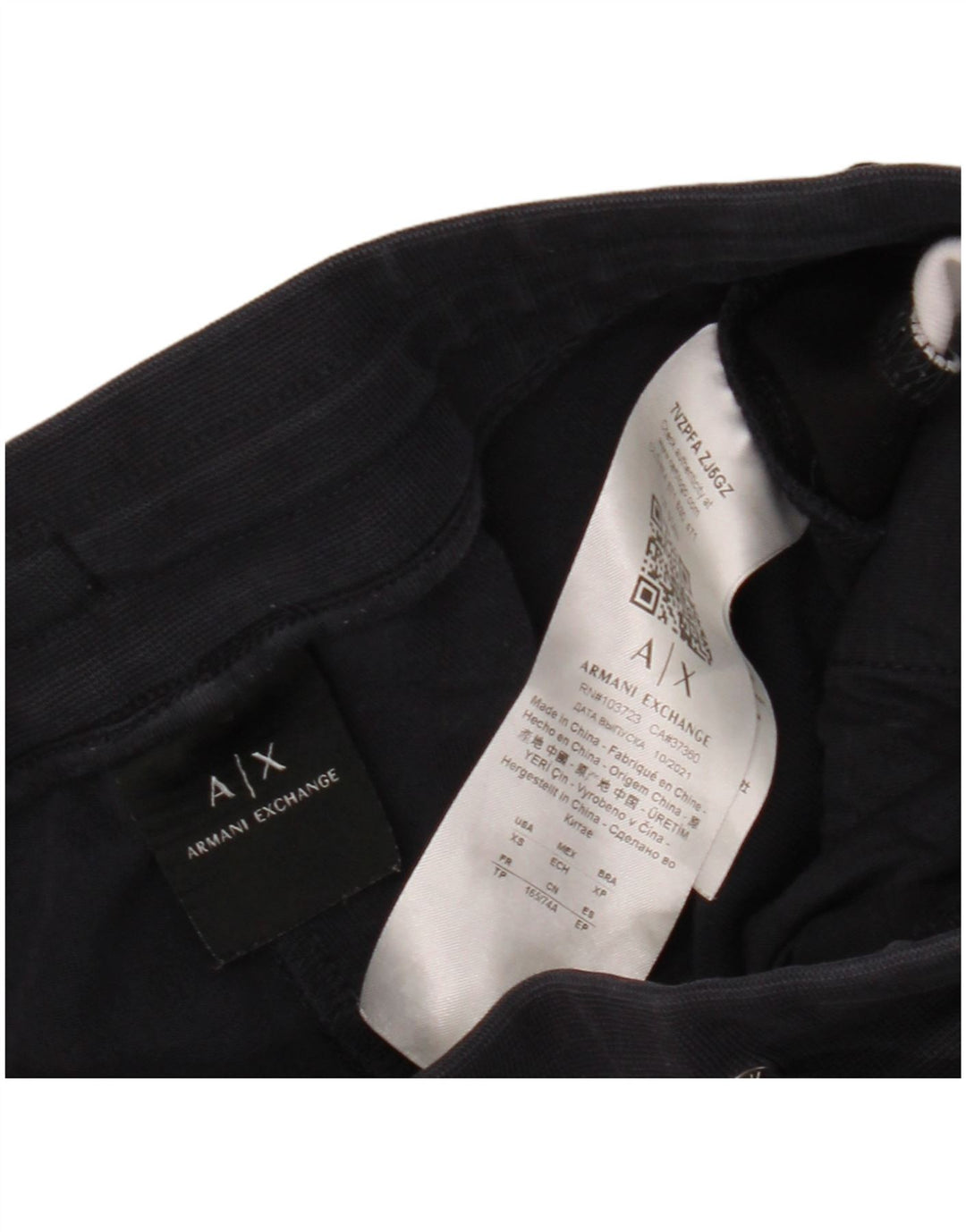 ARMANI EXCHANGE Mens Tracksuit Trousers XS  Navy Blue Colourblock Cotton