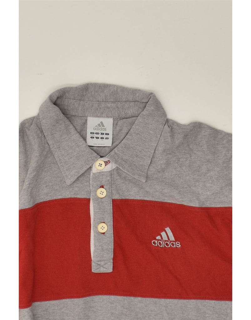 ADIDAS Mens Polo Shirt UK 42/44 Large Red Colourblock Cotton | Vintage Adidas | Thrift | Second-Hand Adidas | Used Clothing | Messina Hembry 