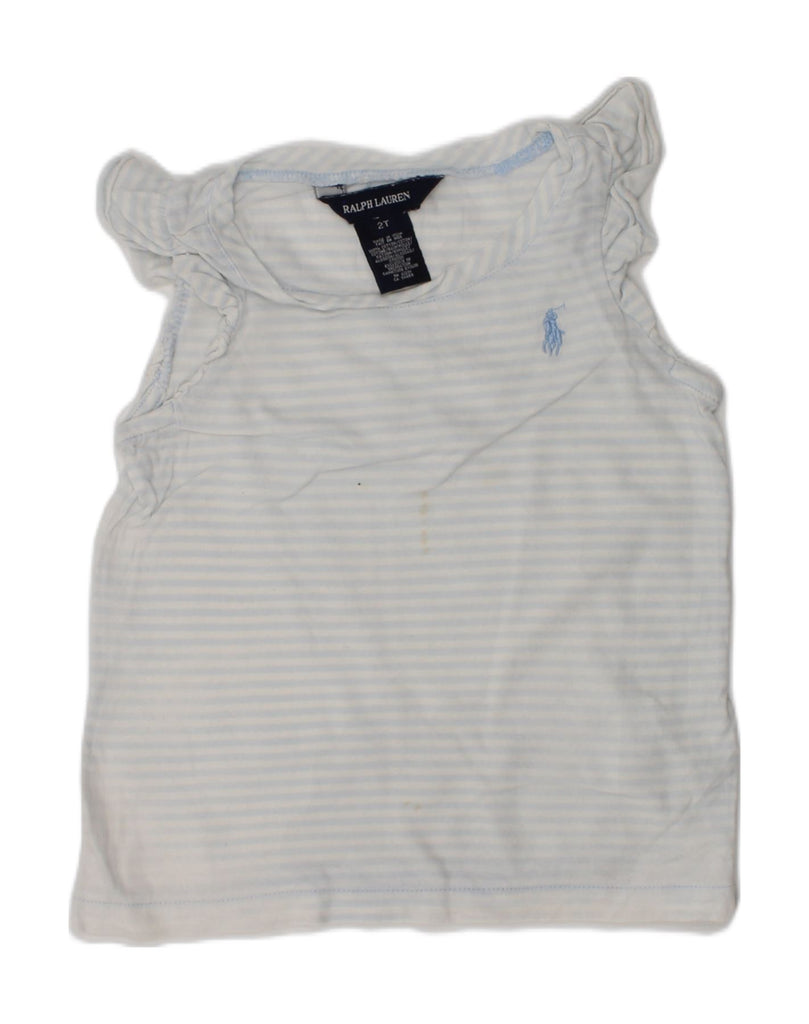 RALPH LAUREN Baby Girls T-Shirt Top 18-24 Months Blue Striped Cotton | Vintage Ralph Lauren | Thrift | Second-Hand Ralph Lauren | Used Clothing | Messina Hembry 