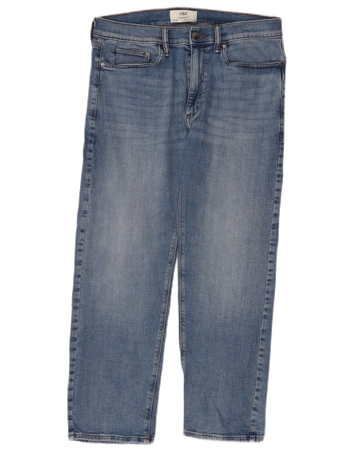 Marks & Spencer Mens Straight Jeans W32 L29 Blue Cotton