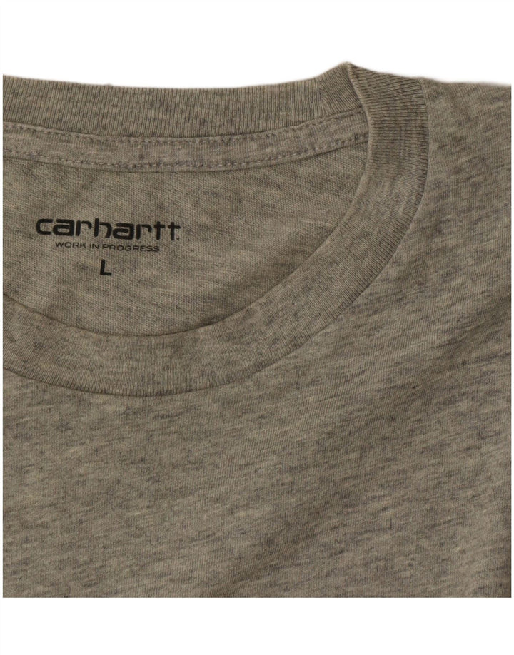 Carhartt Mens Graphic T-Shirt Top Large Grey Flecked