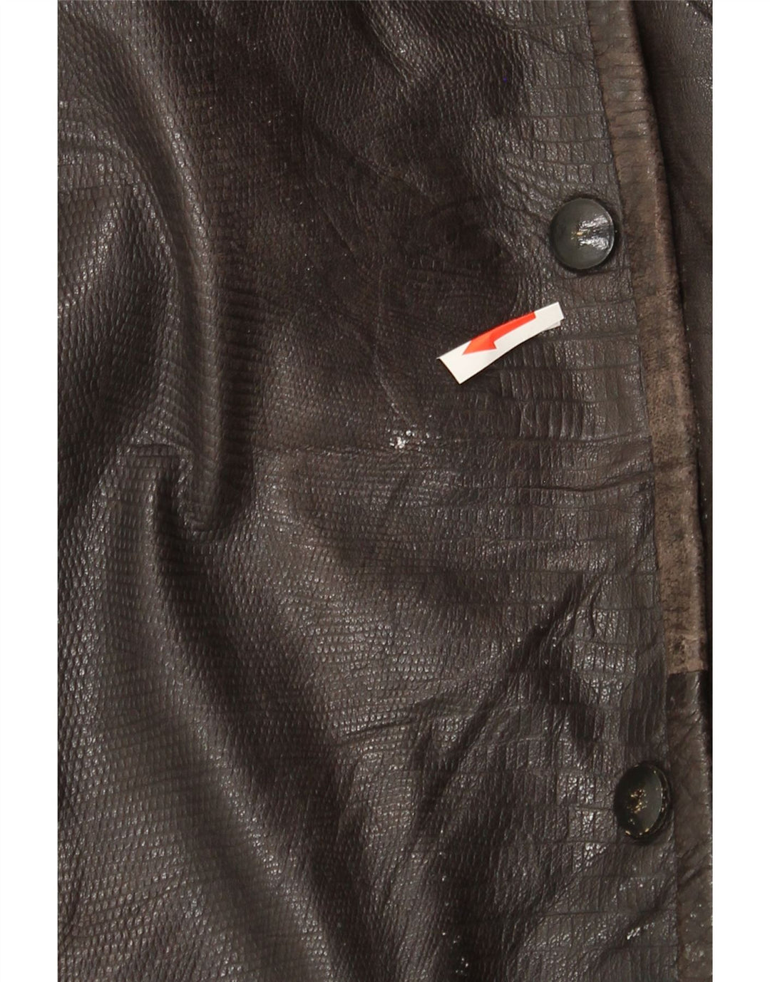 Vintage Womens Oversized Leather Jacket EU 44 XL Brown Leather