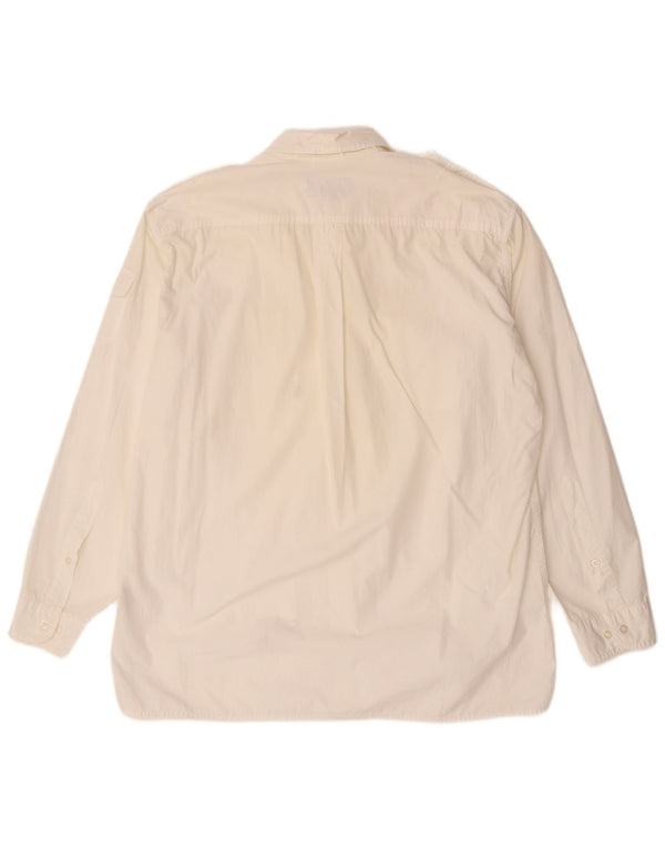 Marlboro Classics Mens Military Shirt XL White Cotton