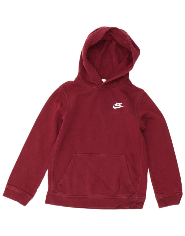 Nike Boys Hoodie Jumper 10-11 Years Medium  Burgundy Cotton
