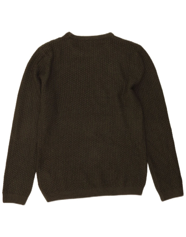 Jack & Jones Mens Crew Neck Jumper Sweater Small Khaki Acrylic