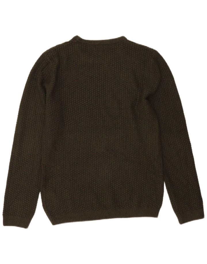 Jack & Jones Mens Crew Neck Jumper Sweater Small Khaki Acrylic