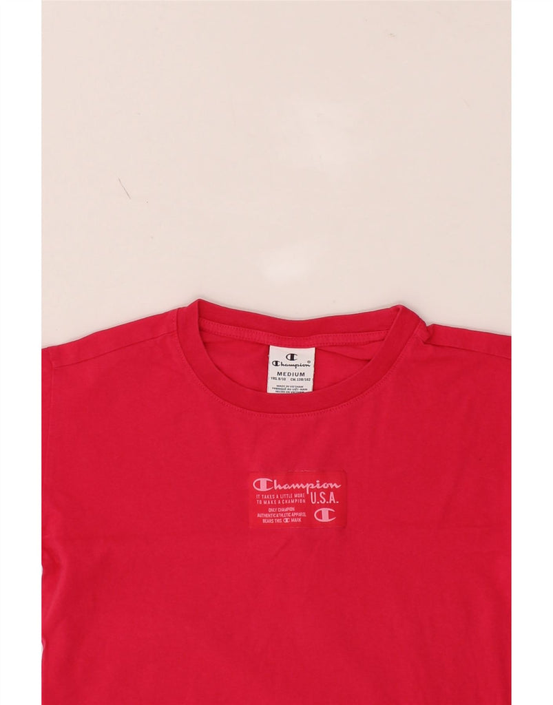CHAMPION Girls Graphic T-Shirt Dress 9-10 Years Pink Vintage Champion and Second-Hand Champion from Messina Hembry 