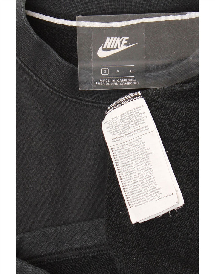 NIKE Mens Graphic Sweatshirt Jumper Small Black Cotton