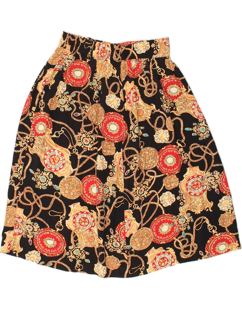 VINTAGE Womens A-Line Skirt W32 Large Multicoloured Floral | Vintage Vintage | Thrift | Second-Hand Vintage | Used Clothing | Messina Hembry 