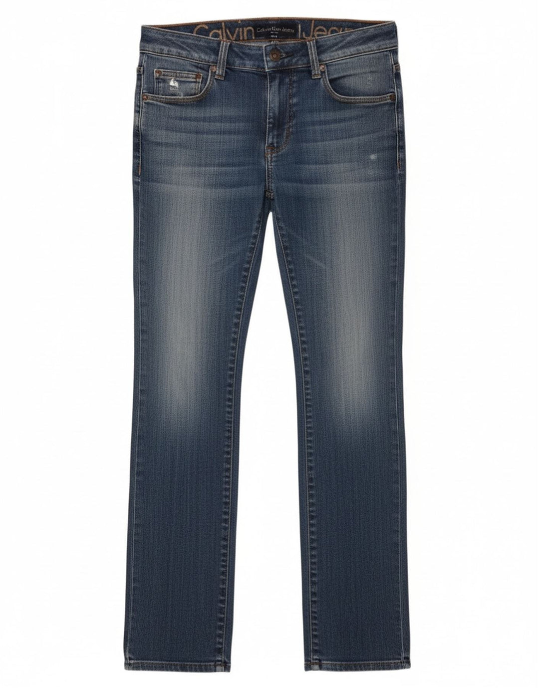 Calvin Klein Womens Slim Jeans W27 L34 Blue Cotton